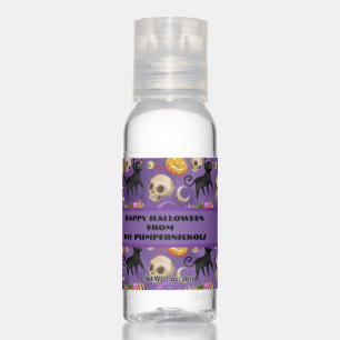 Happy Halloween Black Cats Jack-o-Lantern Skulls Hand Sanitizer