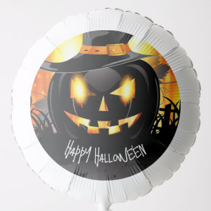 Happy Halloween Black Jack-O-Lantern Balloon