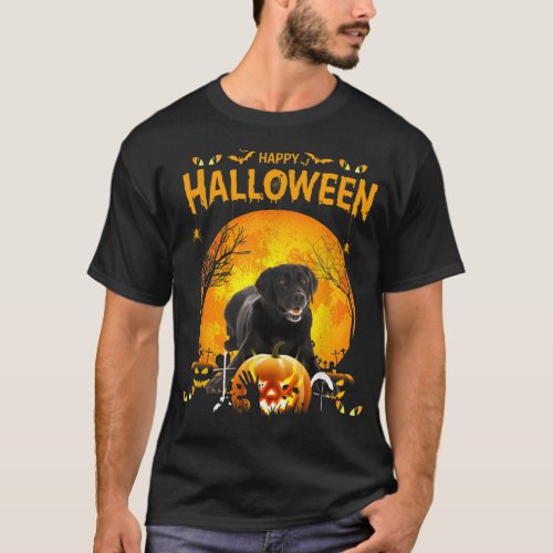 Happy Halloween Black Lab Dog Pumpkin Costumes Tha T_Shirt