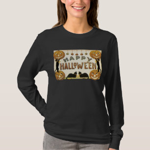 Happy Halloween Black Long sleeved T-shirt
