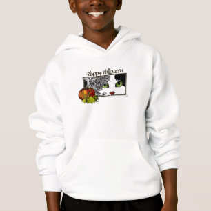 Happy Halloween Black 'n White Cat Hoodie