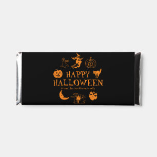 Happy Halloween black orange custom funny spooky Hershey Bar Favors