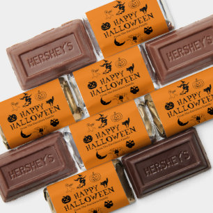 Happy Halloween black orange custom name cute Hershey's Miniatures