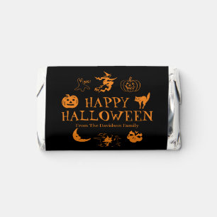 Happy Halloween black orange funny cute custom Hershey's Miniatures