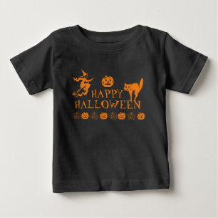 Happy Halloween black orange spooky Baby T-Shirt