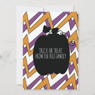 Happy Halloween Black Pumpkin Pattern Card
