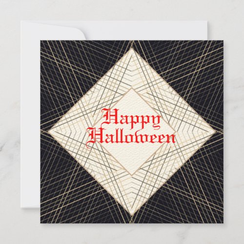 Happy Halloween Black Red elegant classy art deco Card