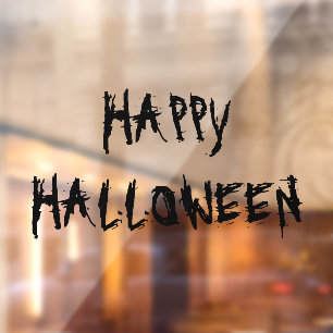 Happy Halloween black scary decorations Window Cling