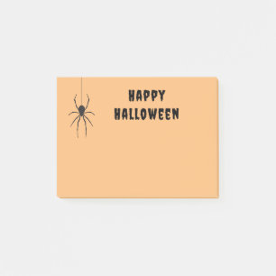 Happy Halloween Black Spider Orange Notes