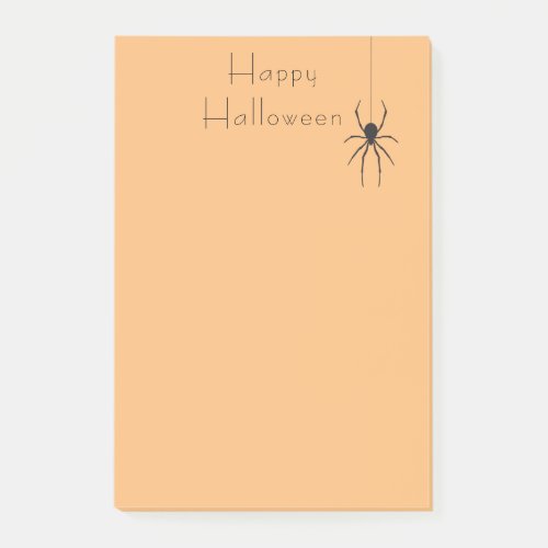 Happy Halloween Black Spider Orange  Notes