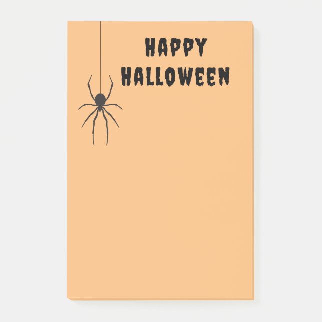 Happy Halloween Black Spider Orange  Notes (Front)