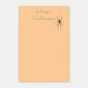 Happy Halloween Black Spider Orange Post-It Notes