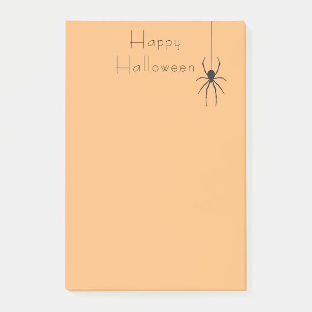 Happy Halloween Black Spider Orange  Post-It Notes (Front)
