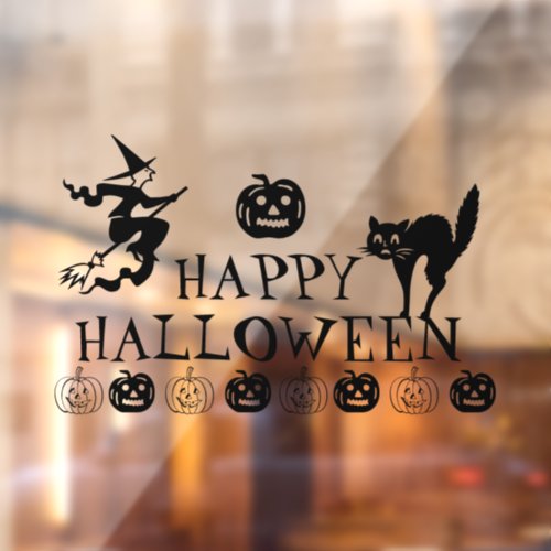Happy Halloween black spooky cute decor House Window Cling
