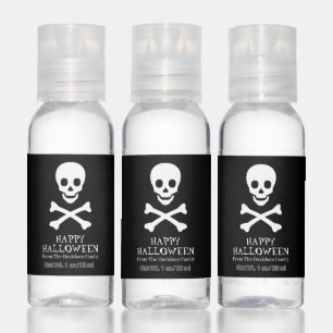 Happy Halloween black white skull personalized Hand Sanitizer