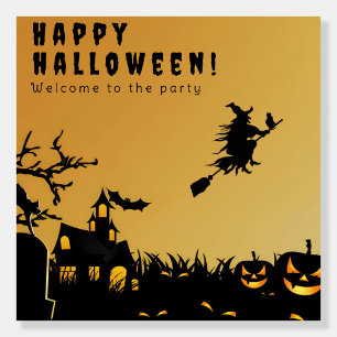 Happy halloween black witch foam board