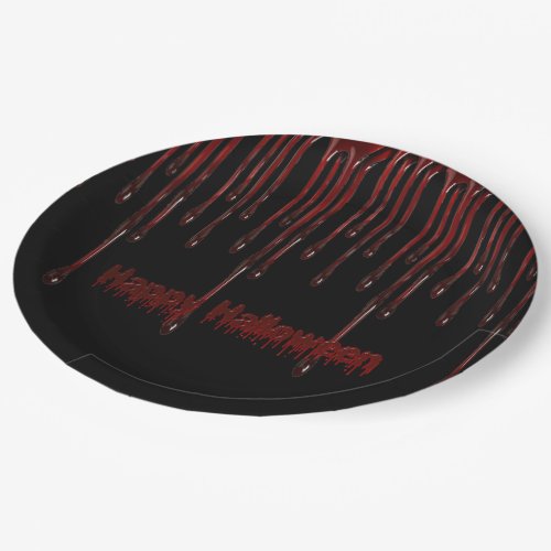 Happy Halloween Blood Drips Paper Plates