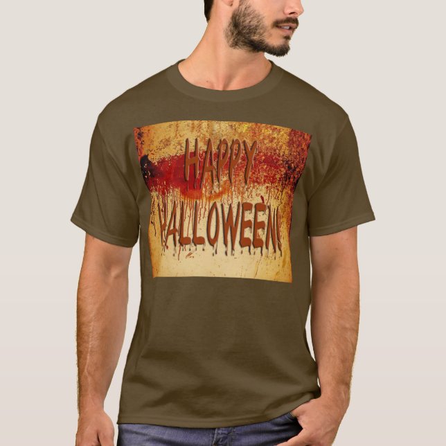 Happy Halloween Blood Stained Wall Mens T-Shirt (Front)