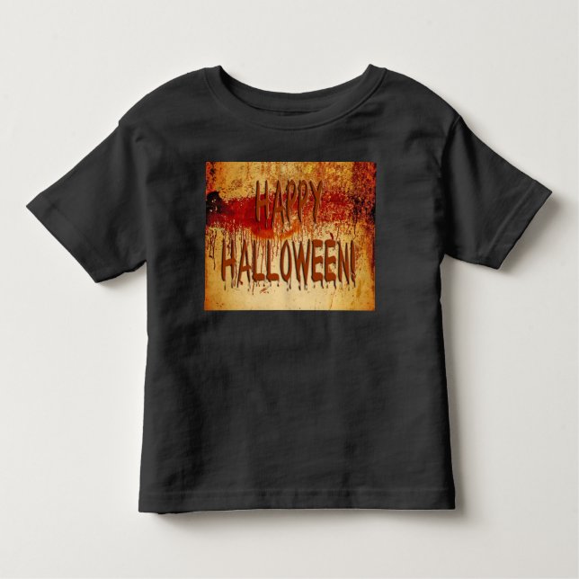 Happy Halloween Blood Stained Wall Toddler T-Shirt (Front)