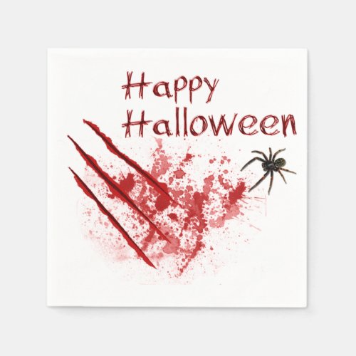 Happy Halloween Bloody Scratches Paper Napkins