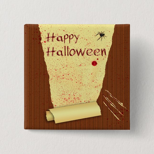 Happy Halloween Bloody Wallpaper Button (Front)