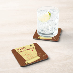 Happy Halloween Bloody Wallpaper Drink Coaster