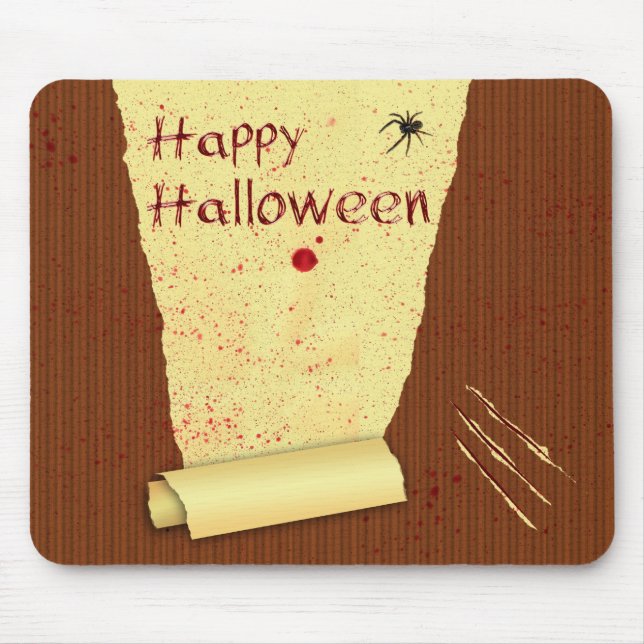 Happy Halloween Bloody Wallpaper Mouse Pad (Front)