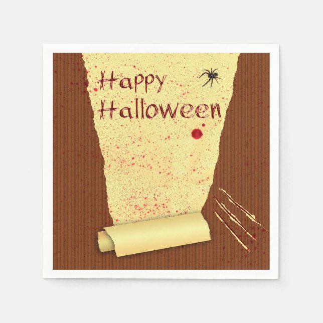 Happy Halloween Bloody Wallpaper Paper Napkins (Front)
