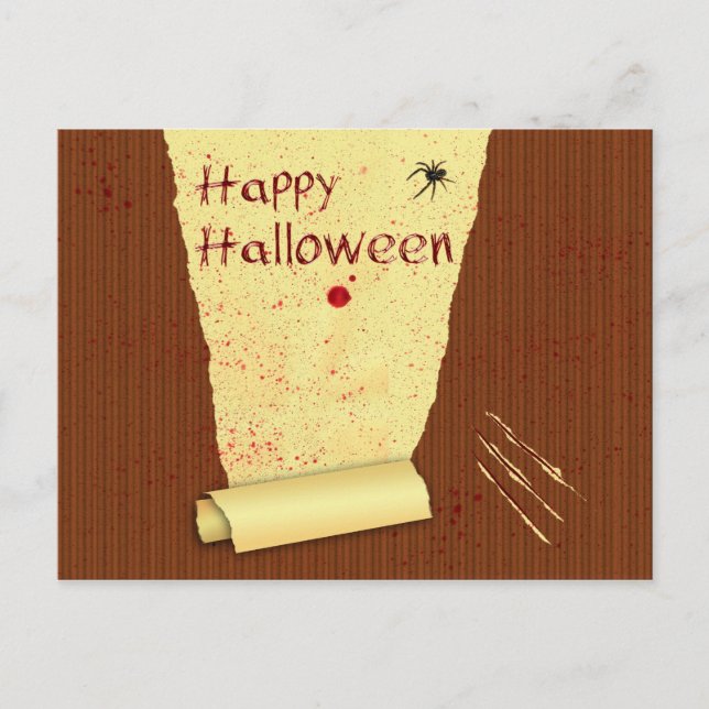 Happy Halloween Bloody Wallpaper Postcard (Front)