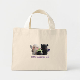 Happy Halloween Boo Cute Ghost & Bear Tote Bag