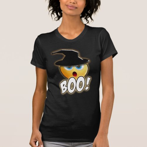 Happy Halloween Boo _ Funny Emoji Witch T_shirt