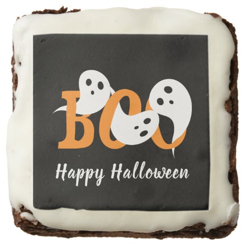 Happy Halloween Boo Ghosts Black Brownie