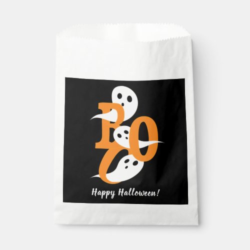 Happy Halloween Boo Ghosts Black Favor Bag