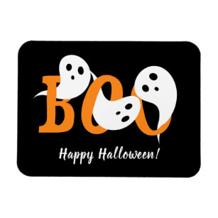 Happy Halloween Boo Ghosts Black Magnet