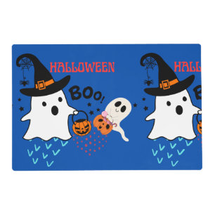 Happy Halloween Boo Print Placemat