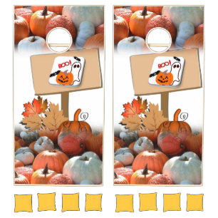 Happy Halloween Boo Pumpkin Cornhole Set