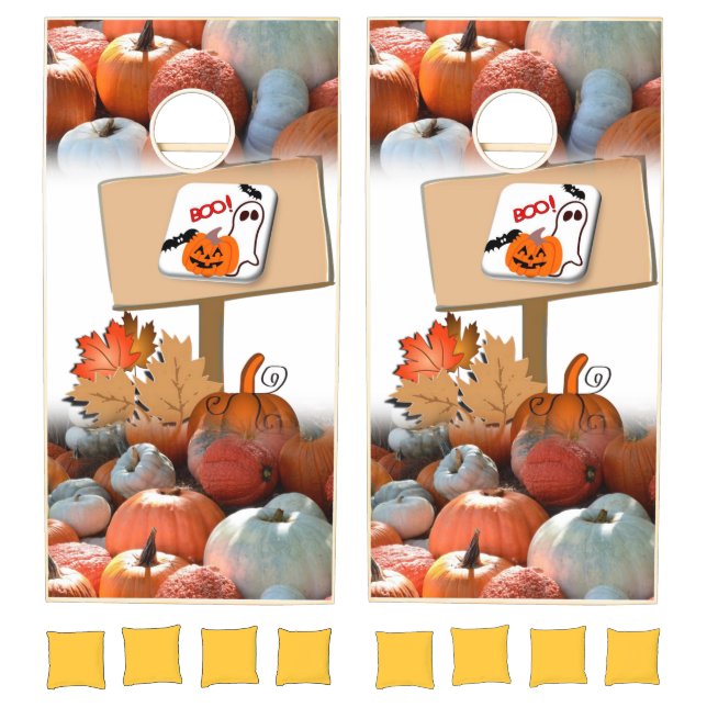 Happy Halloween Boo Pumpkin Cornhole Set  (Set)