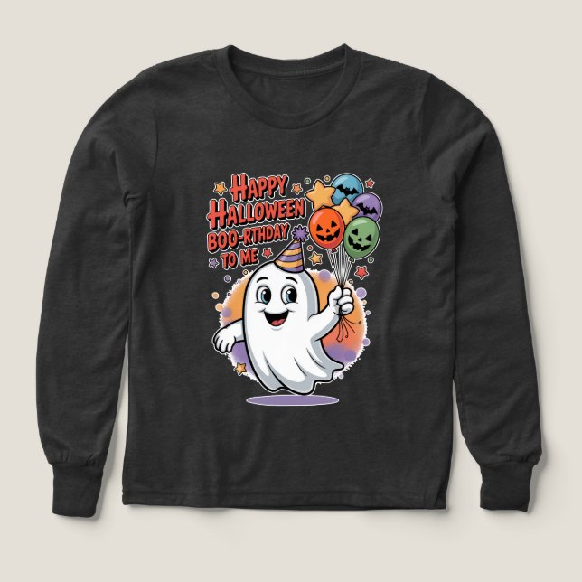 HAPPY HALLOWEEN BOO-RTHDAY TO ME Birthday Tri-Blend Shirts (Design Front)