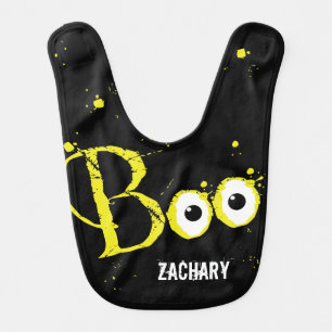 Happy Halloween Boo Scary Eyes Baby Bib