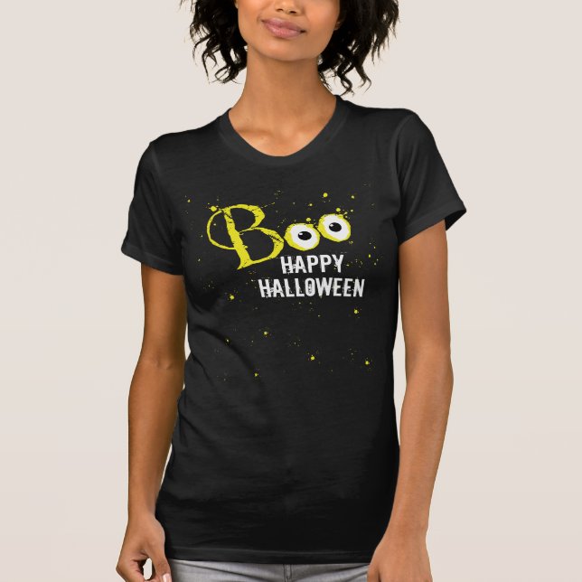 Happy Halloween Boo Spooky Eyes Costume  T-Shirt (Front)
