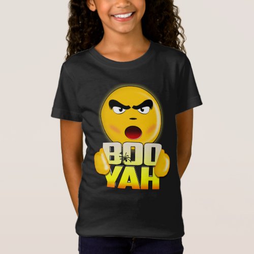 Happy Halloween Boo Yah _ Funny Emoji T_shirt