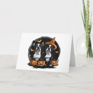 Happy Halloween Boston Terrier Dogs Card