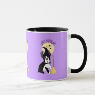 Happy Halloween Boston Terrier Witch Mug