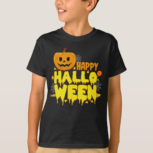 Happy Halloween Boy's T-Shirt (Front)
