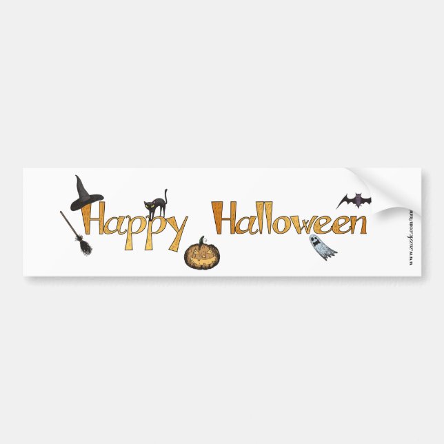 Happy Halloween Bumper Sticker (Front)