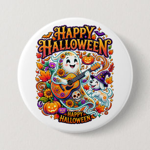 happy halloween button