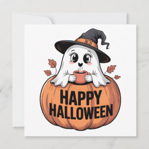 Happy Halloween Caffeine Ghost Halloween Cards