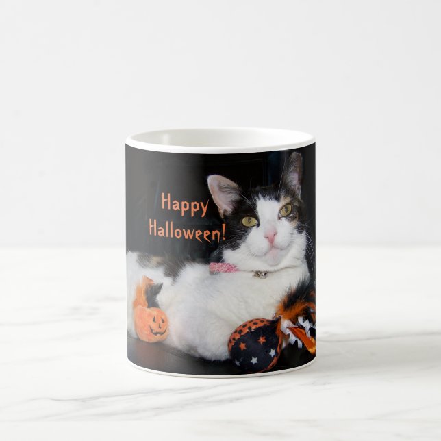 Happy Halloween Calico Cat  Coffee Mug (Center)