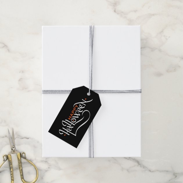 HAPPY HALLOWEEN CALLIGRAPHY | PARTY GIFT TAG