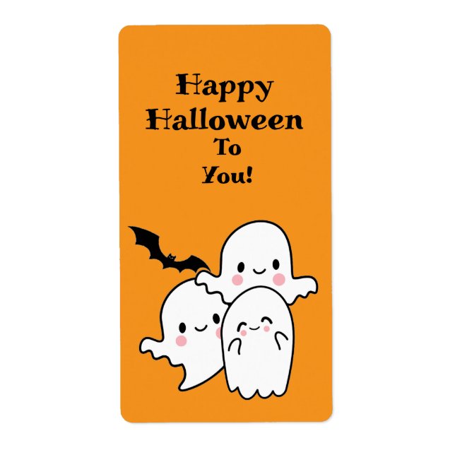 Happy Halloween Can Personalize Label (Front)